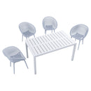 4 Pack Lounge Chair Set With Long Table