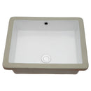 Modern Rectangular Undermount Bathroom Sink With Overflow Ceramic