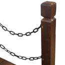 Wooden Arc Footbridge With Chain Railings For Backyard Creek Stained 5 Ft - Brown