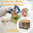 Multi Function Dog Crates With Storage, Double Doors, Indoor Dog Crate - Black Brown