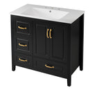 Bathroom Vanity With Sink, Soft Closing Doors & Drawers, Metal Handles