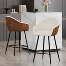 Modern Style Counter Height Bar Stools, With Comfortable Upholstery, Durable Metal Legs Ensure Stability - Brown