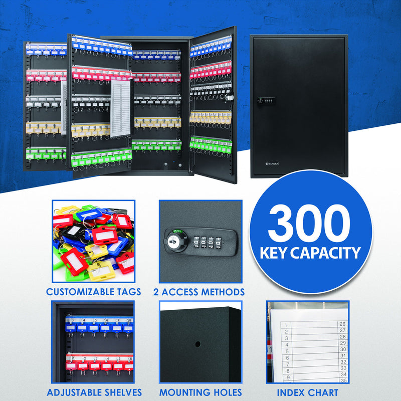 Adjustable Key Cabinet With Combination Lock