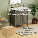 Vintage Bathroom Vanity With Sink, Rustic Cabinet With Soft Close Doors