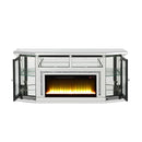 Noralie - 32" TV Stand With Fireplace & LED - Mirrored & Faux Diamonds