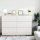 6 Drawer Dresser With Spacious Countertop And Concealed Handles
