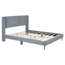 Platform Contemporary Bed With Legs And Upholstered Headboard