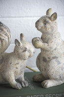 Resin Standing & Lying Down Squirrel Rustic, For Harvest Festival Fall Festival & Thanksgiving Table Decorations (Set of 2) - Antique Cream