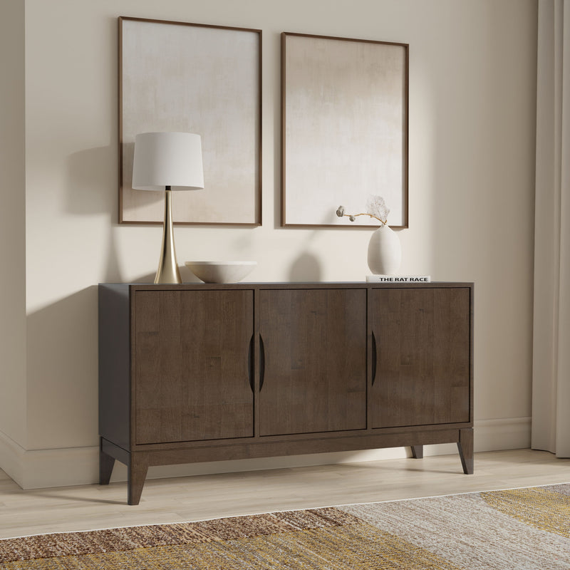 Harper - 3 Door Sideboard Buffet / Storage Cabinet - Walnut Brown