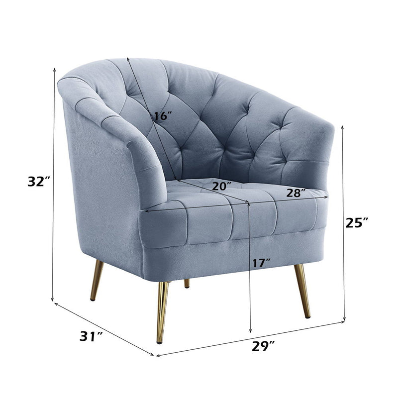 Bayram - Chair - Light Gray Velvet - Atlantic Fine Furniture Inc