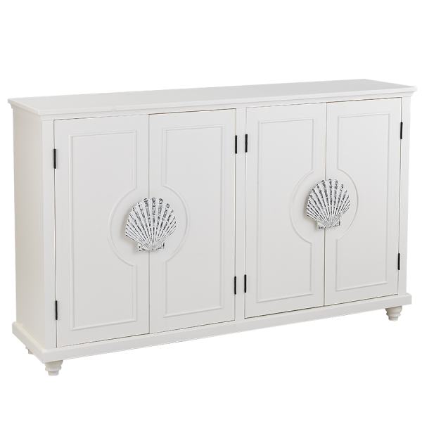 Martinique White Shell Credenza