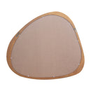 Asymmetrical Wall Mirror Wooden Framed Mirror Large Sized Dressing Mirror, For Living Room, Bedroom, Bathroom, Hallway Or Entry Way - Natural Wood