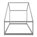 Full Size Wooden House Bed, Gray