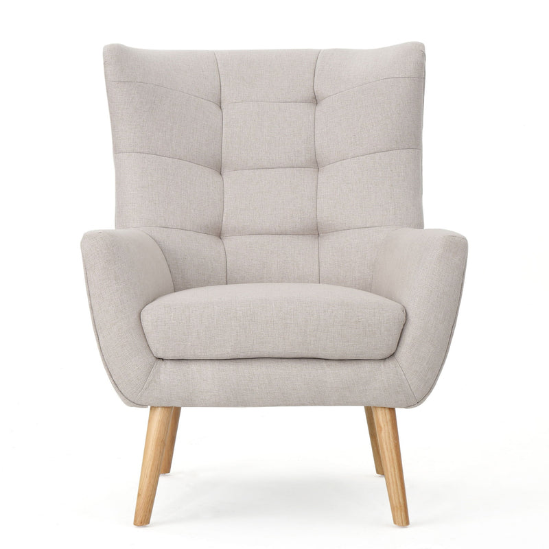 Club Chair With Rubberwood Legs