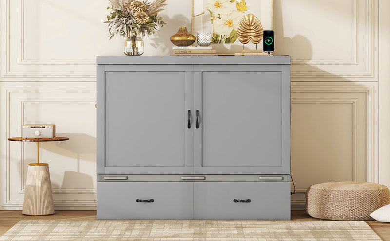 Murphy Bed With USB Port And A Large Drawer