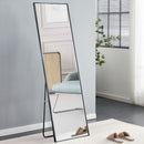 Aluminum Frame Minimalist Mirror, Bathroom Bedroom Wall Mirror, Elevating Contemporary Interiors, Can Be Wall Mounted Or Opened As A Standing Mirror - Black