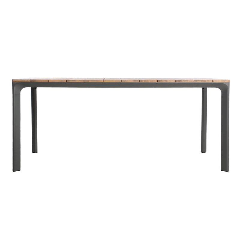 Outdoor Wicker Rectangular Dining Table With Iron Frame And Water Resistant Rattan