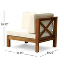 Brava - X Back 2 Seater Sectional Loveseat With Coffee Table