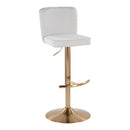 Henry - Contemporary Adjustable Barstool With Swivel With Rounded T Footrest (Set of 2)