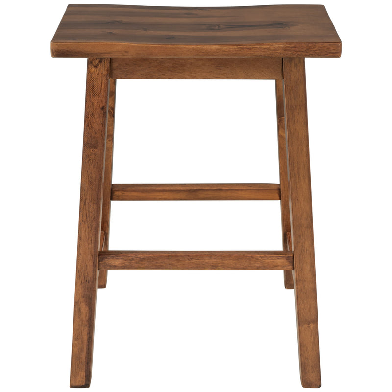 Rustic 3 Piece Stationary Kitchen Island Set With 2 Seatings, With 2 Open Shelves