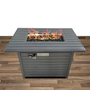 Propane Outdoor Fire Pit Table With Lid - Gray