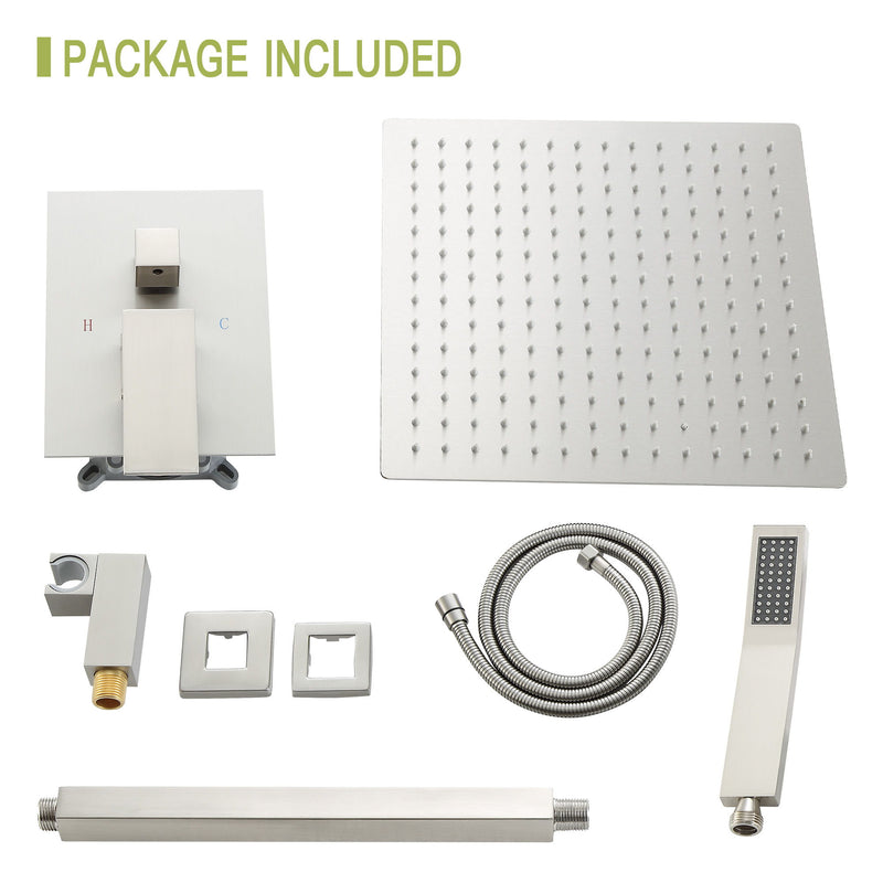 Dual Shower Head System With Ceiling Mount And Rough In Valve