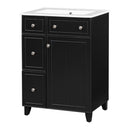 Transitional Style Bathroom Vanity Cabinet With Ceramic Sink