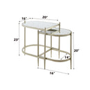 Zaba - Nesting Table - Glass Top & Silver