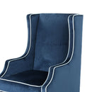 Elegant Velvet Club Chair With Tonal Piping