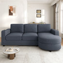 Modern L-Shaped Sectional Sofa With Curved Chaise, USB Ports, And Side Storage Pockets
