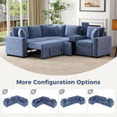 Contemporary L Shaped Convertible Sofa Bed With Pull Out Bed, Cup Holders, And Storage