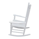 Classic Wooden Porch Rocker Chair White Populus Wood Comfortable Design