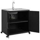 Outdoor Movable Kitchen Sink Patio Modular Kitchen Sink Station With Cabinet For Garden, Patio, Backyard - Matte Black