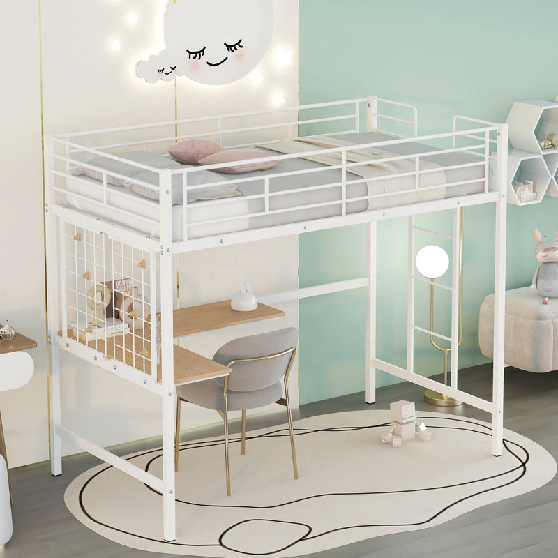 Bed With Desk And Grid
