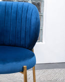 Amoa - Contemporary Velvet Upholstery Dining Chair - Blue