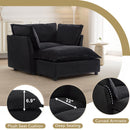 Modern Cozy Upholstered Armchair Sofa With Movable Ottoman