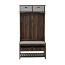 Hall Tree With 6 Hooks And Hinged Lid, Coat Hanger, Storage Bench, 3 In 1 Design