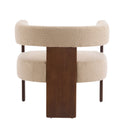Modern Upholstered Accent Arm Chair With Barrel Back Design