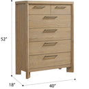 6 Drawer Chest - Tan