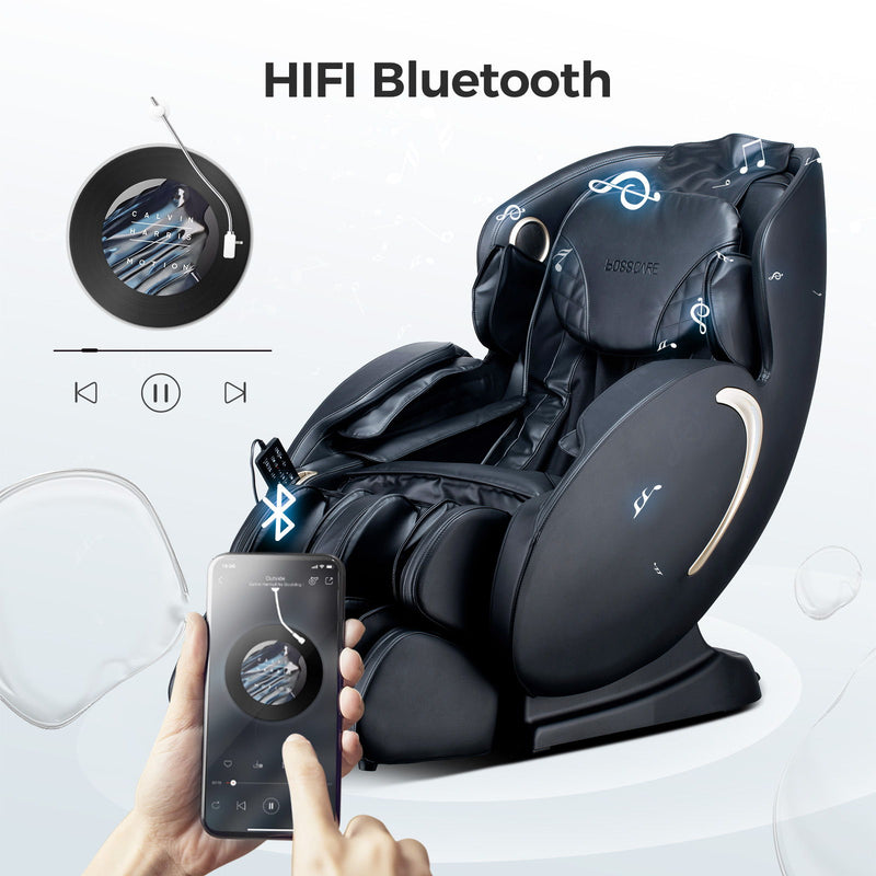 Bosscare - 3D Zero Gravity Massage Chair, Full Body Shiatsu Recliner With App