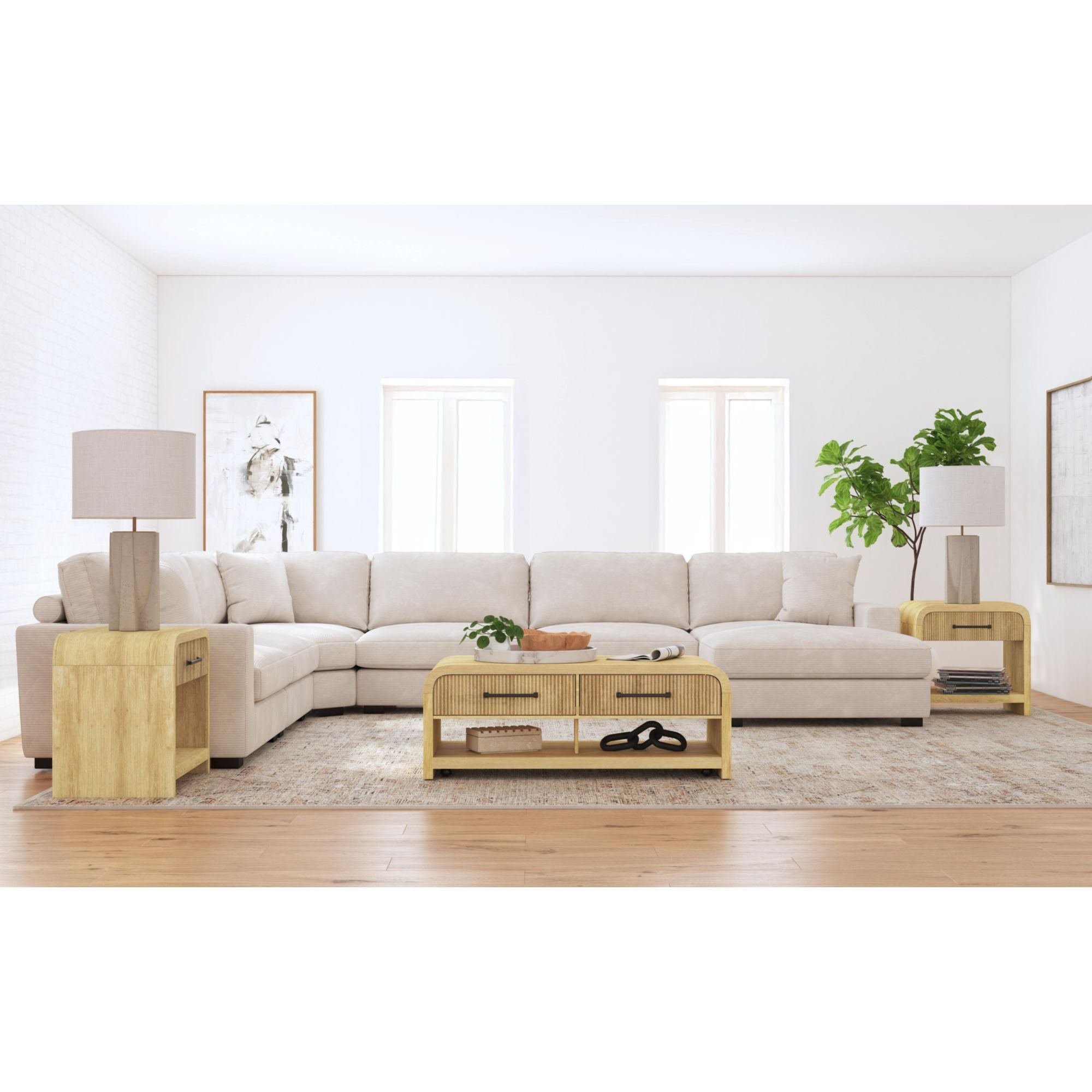Ridgemont - Coffee Table With Casters - Natural