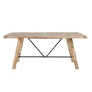 Rustic Dining Table With Metal Support - Natural