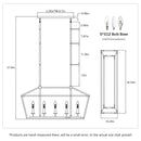 5 Light Farmhouse Kitchen Island Lighting, 5 Light Industrial Linear Chandelier For Dining Room Metal Hanging Pendant Light Fixture For Bedroom Living Room Hallway Conference Room - Matte Black