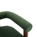 Modern Upholstered Round Arm Accent Chair With Velvet Upholstery