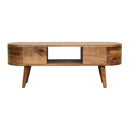 Mini Wooden Rounded Entertainment Unit - Oak