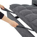 Sienna - Tufted Convertible Sleeper Sofa With Chaise - Gray