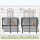 Premium Cat Window Box With Bug Proof Net For Large Indoor Cats Spruce Wood & Polyester - Antique Gray