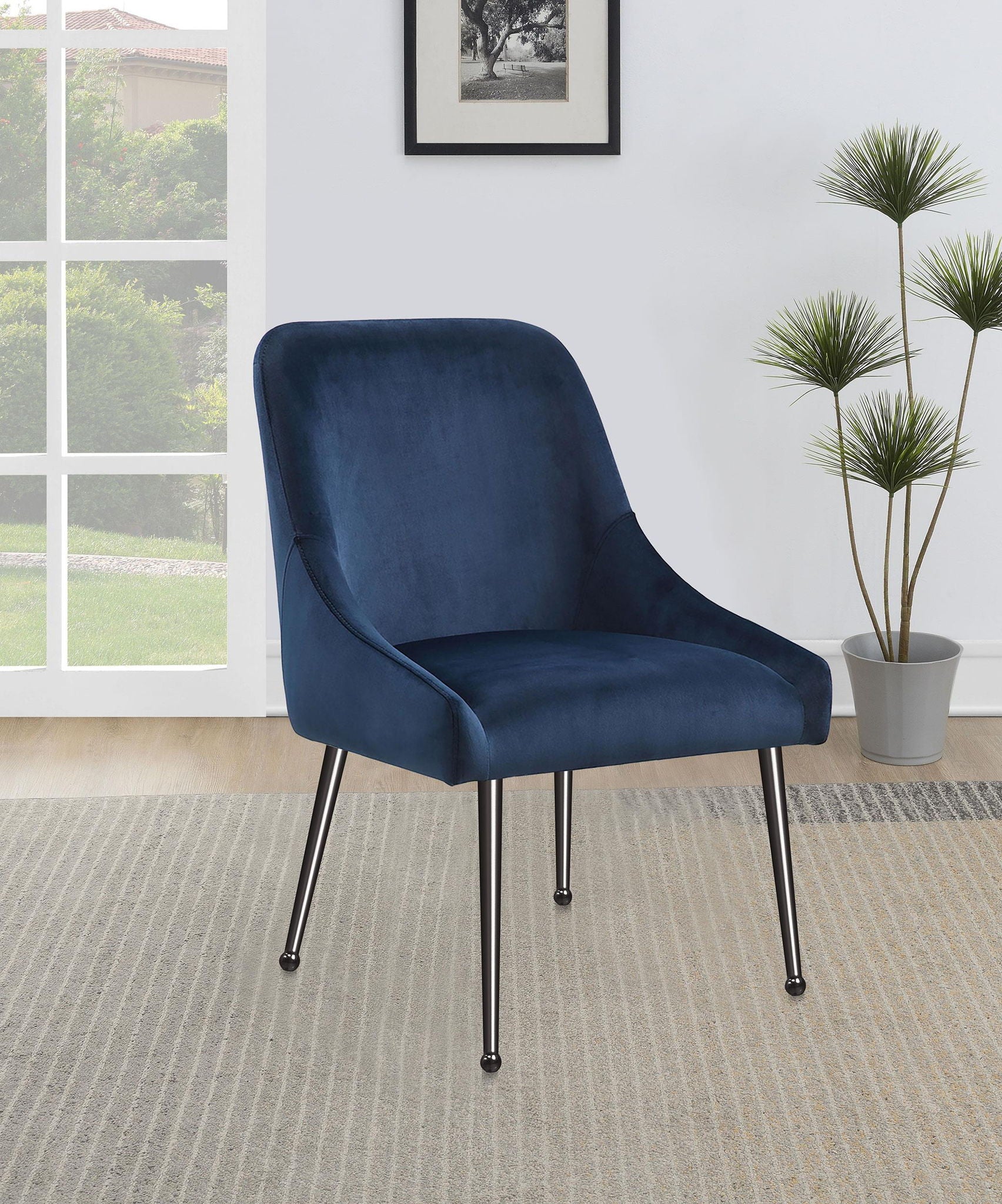 Mayette Upholstered Dining Side Chair Blue (Set of 2) - Atlantic Fine Furniture Melbourne FL