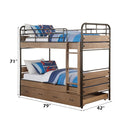 Adams - Twin Over Twin Bunk Bed & Trundle - Antique Oak & Gunmetal - Atlantic Fine Furniture Inc