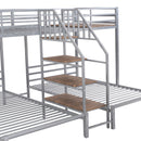 Metal Bunk Bed With Storage Shelves Staircase